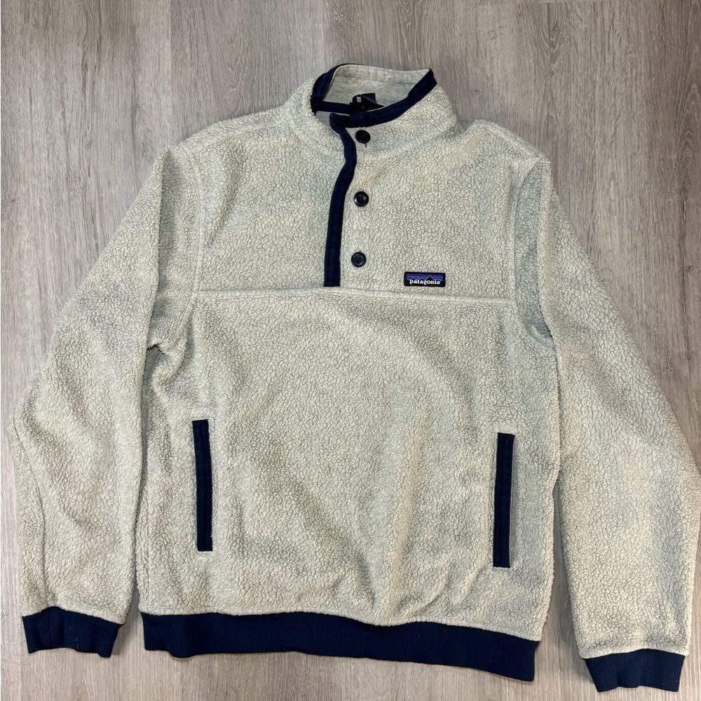 Patagonia Men’s Better Sweater Fleece Pullover – Size S – Oatmeal/Navy